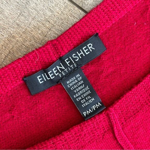 EILEEN FISHER Merino Wool Red Sweater Women's Petite Medium - Picture 10 of 15
